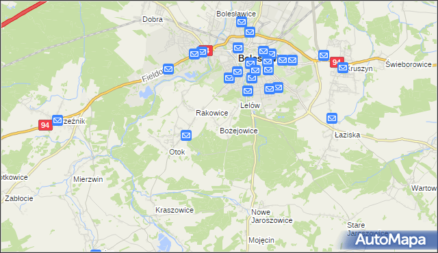 mapa Bożejowice, Bożejowice na mapie Targeo