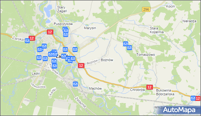mapa Bożnów, Bożnów na mapie Targeo