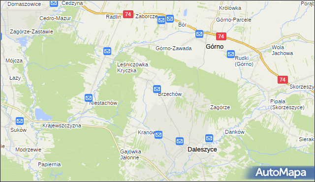mapa Brzechów, Brzechów na mapie Targeo