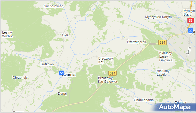 mapa Brzozowy Kąt gmina Czarnia, Brzozowy Kąt gmina Czarnia na mapie Targeo