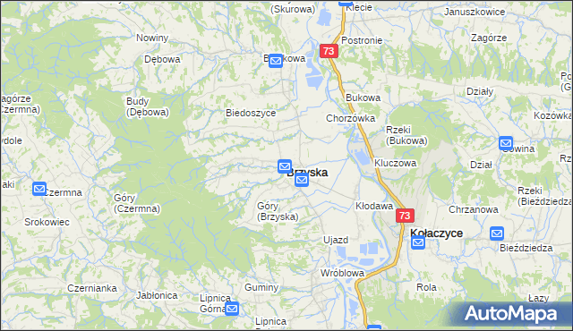 mapa Brzyska, Brzyska na mapie Targeo