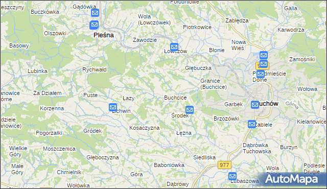 mapa Buchcice, Buchcice na mapie Targeo