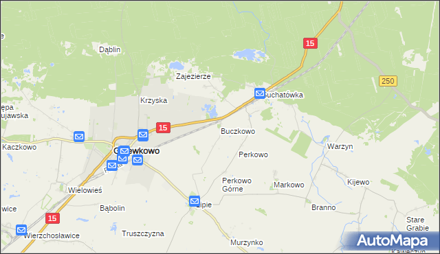 mapa Buczkowo gmina Gniewkowo, Buczkowo gmina Gniewkowo na mapie Targeo