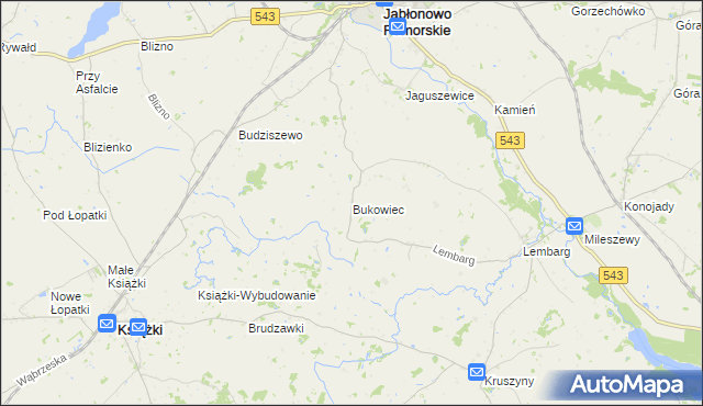 mapa Bukowiec gmina Jabłonowo Pomorskie, Bukowiec gmina Jabłonowo Pomorskie na mapie Targeo