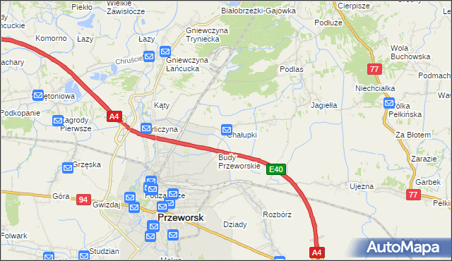 mapa Chałupki gmina Przeworsk, Chałupki gmina Przeworsk na mapie Targeo