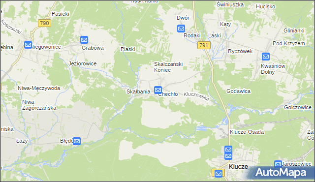 mapa Chechło gmina Klucze, Chechło gmina Klucze na mapie Targeo