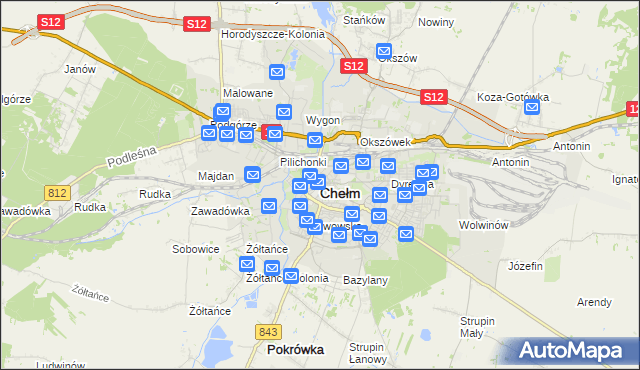 mapa Chełma, Chełm na mapie Targeo