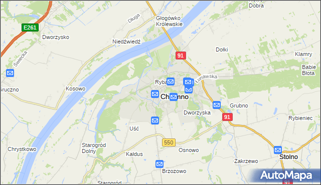 mapa Chełmno, Chełmno na mapie Targeo