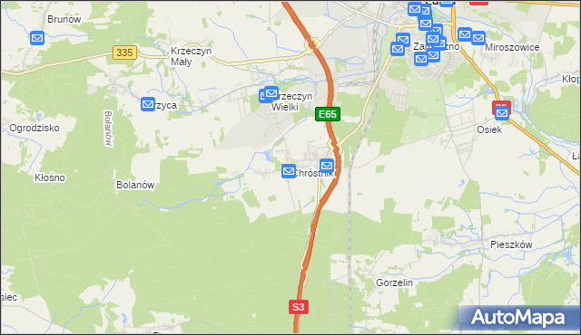 mapa Chróstnik, Chróstnik na mapie Targeo