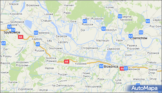 mapa Chrząstowice gmina Brzeźnica, Chrząstowice gmina Brzeźnica na mapie Targeo