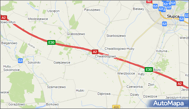 mapa Chwalibogowo gmina Strzałkowo, Chwalibogowo gmina Strzałkowo na mapie Targeo