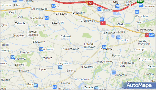 mapa Cichawa, Cichawa na mapie Targeo
