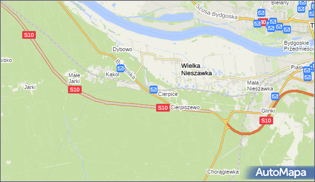mapa Cierpice gmina Wielka Nieszawka, Cierpice gmina Wielka Nieszawka na mapie Targeo