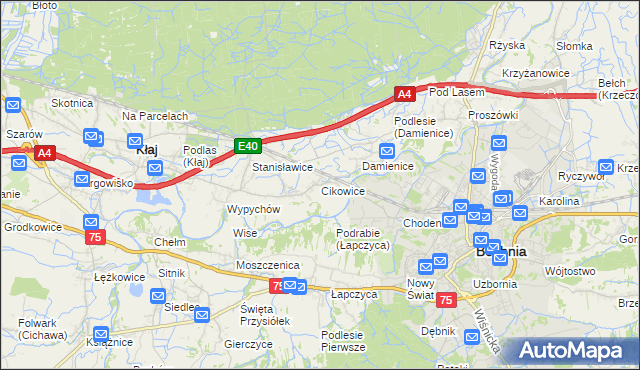 mapa Cikowice, Cikowice na mapie Targeo