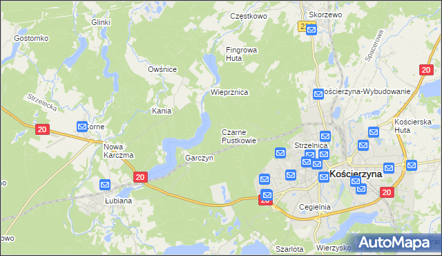 mapa Czarne Pustkowie, Czarne Pustkowie na mapie Targeo