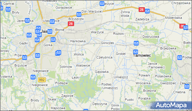 mapa Czeluśnica, Czeluśnica na mapie Targeo