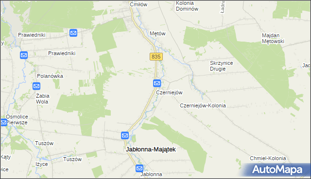 mapa Czerniejów gmina Jabłonna, Czerniejów gmina Jabłonna na mapie Targeo