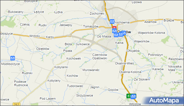 mapa Czerników Opatowski, Czerników Opatowski na mapie Targeo