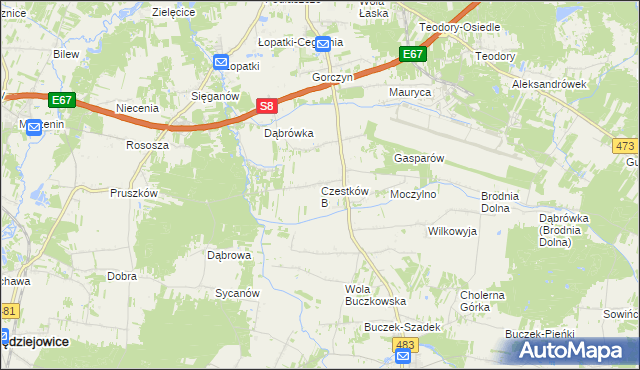 mapa Czestków B, Czestków B na mapie Targeo