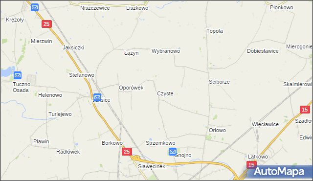 mapa Czyste gmina Inowrocław, Czyste gmina Inowrocław na mapie Targeo