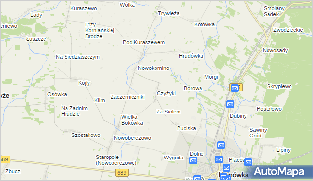 mapa Czyżyki, Czyżyki na mapie Targeo