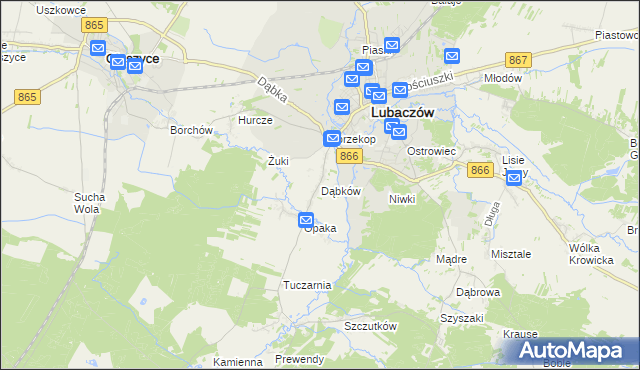 mapa Dąbków, Dąbków na mapie Targeo