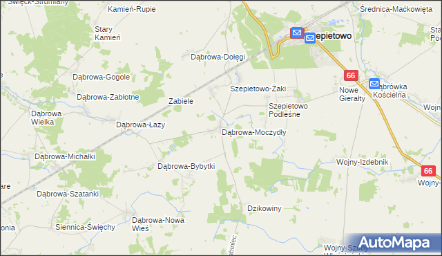 mapa Dąbrowa-Moczydły, Dąbrowa-Moczydły na mapie Targeo