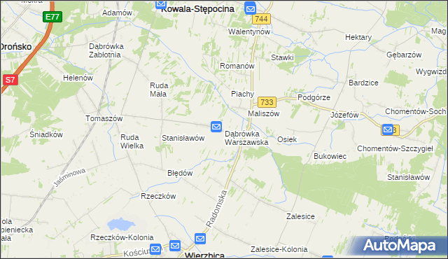 mapa Dąbrówka Warszawska, Dąbrówka Warszawska na mapie Targeo