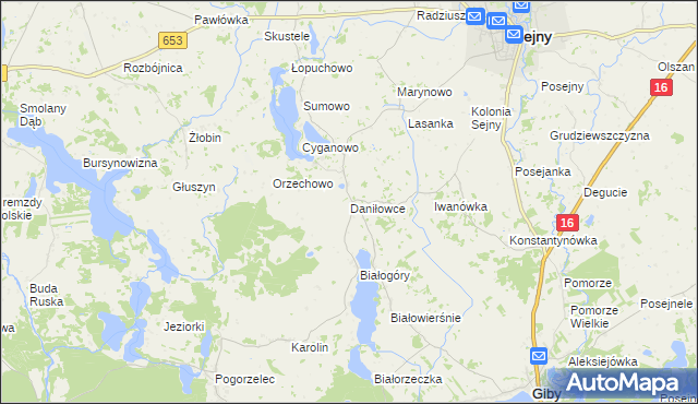 mapa Daniłowce, Daniłowce na mapie Targeo
