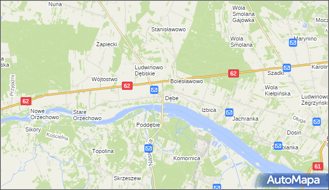 mapa Dębe gmina Serock, Dębe gmina Serock na mapie Targeo