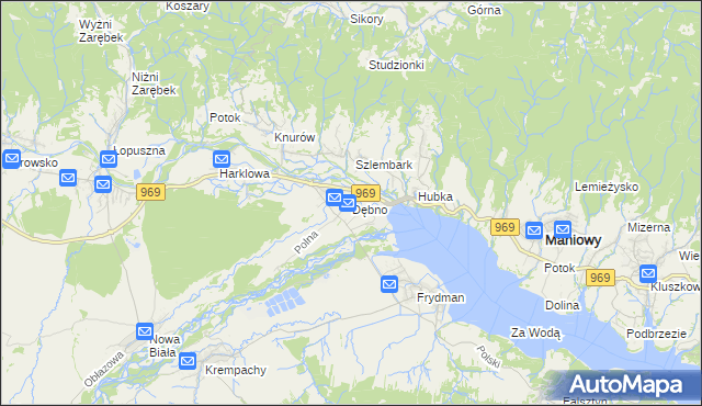 mapa Dębno gmina Nowy Targ, Dębno gmina Nowy Targ na mapie Targeo