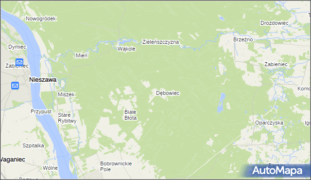 mapa Dębowiec gmina Bobrowniki, Dębowiec gmina Bobrowniki na mapie Targeo