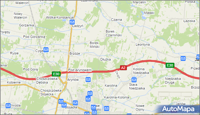 mapa Dłużka, Dłużka na mapie Targeo