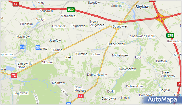 mapa Dobra gmina Stryków, Dobra gmina Stryków na mapie Targeo