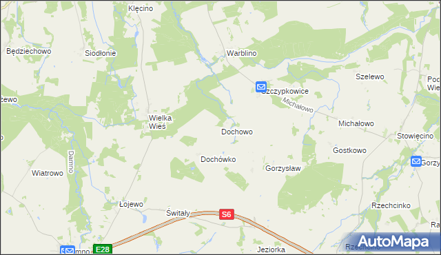 mapa Dochowo, Dochowo na mapie Targeo