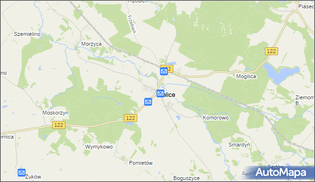 mapa Dolice powiat stargardzki, Dolice powiat stargardzki na mapie Targeo