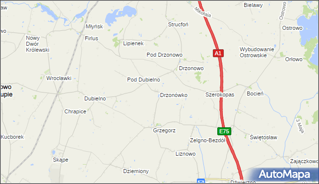 mapa Drzonówko, Drzonówko na mapie Targeo