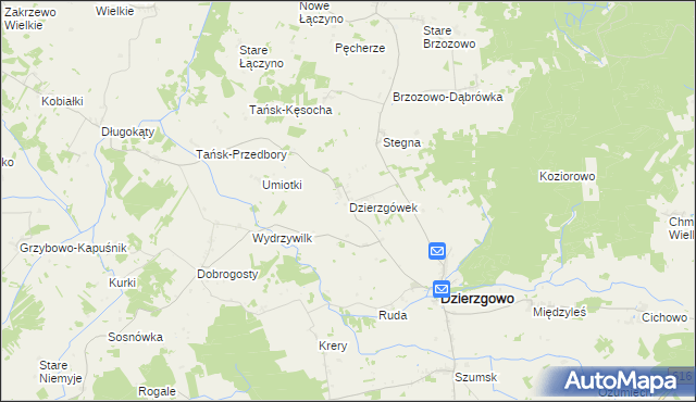 mapa Dzierzgówek gmina Dzierzgowo, Dzierzgówek gmina Dzierzgowo na mapie Targeo