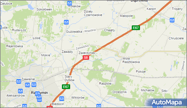 mapa Emilianów gmina Radzymin, Emilianów gmina Radzymin na mapie Targeo