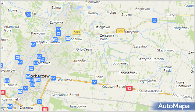 mapa Feliksów gmina Sochaczew, Feliksów gmina Sochaczew na mapie Targeo