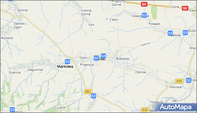 mapa Gać powiat przeworski, Gać powiat przeworski na mapie Targeo