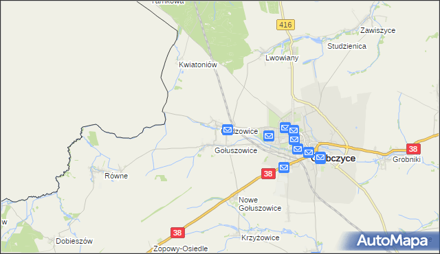 mapa Gadzowice, Gadzowice na mapie Targeo