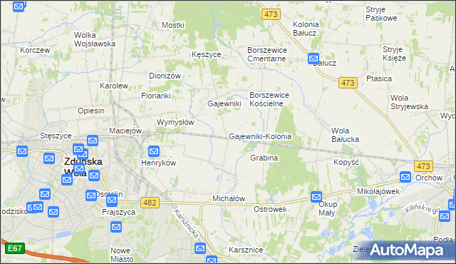 mapa Gajewniki-Kolonia, Gajewniki-Kolonia na mapie Targeo