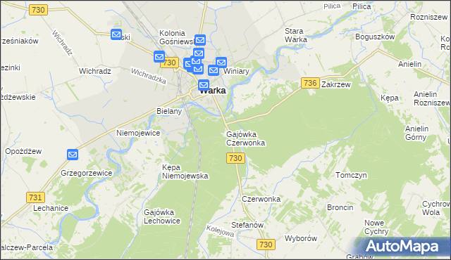 mapa Gajówka Czerwonka, Gajówka Czerwonka na mapie Targeo