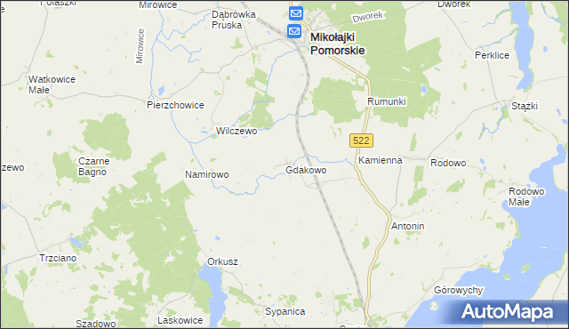 mapa Gdakowo, Gdakowo na mapie Targeo