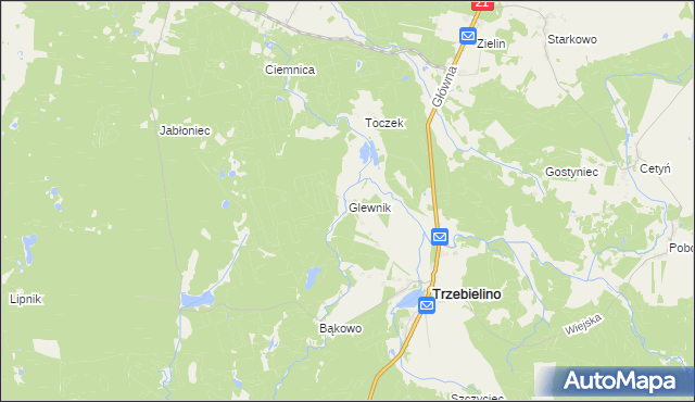 mapa Glewnik, Glewnik na mapie Targeo