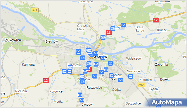 mapa Głogów, Głogów na mapie Targeo