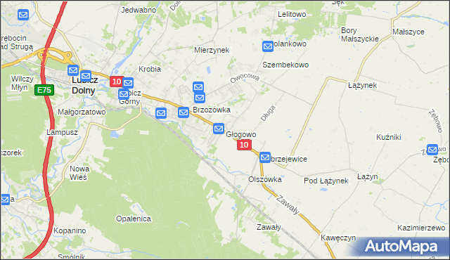 mapa Głogowo, Głogowo na mapie Targeo
