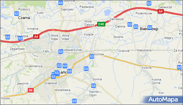 mapa Głuchów gmina Łańcut, Głuchów gmina Łańcut na mapie Targeo