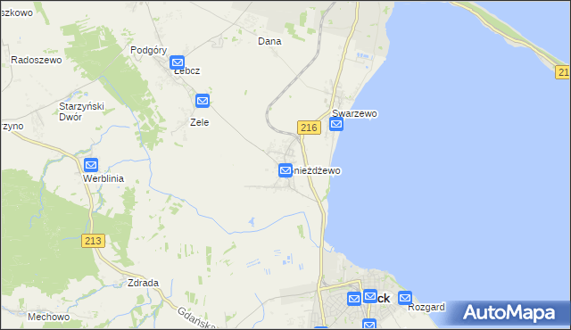 mapa Gnieżdżewo, Gnieżdżewo na mapie Targeo